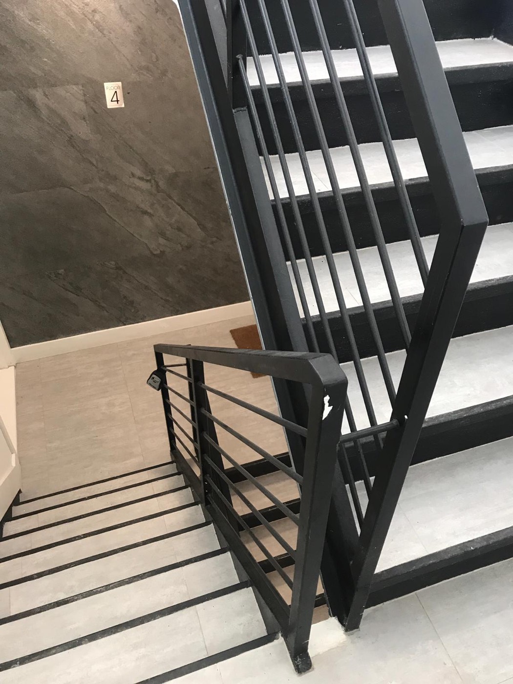 Finished black steel staircase