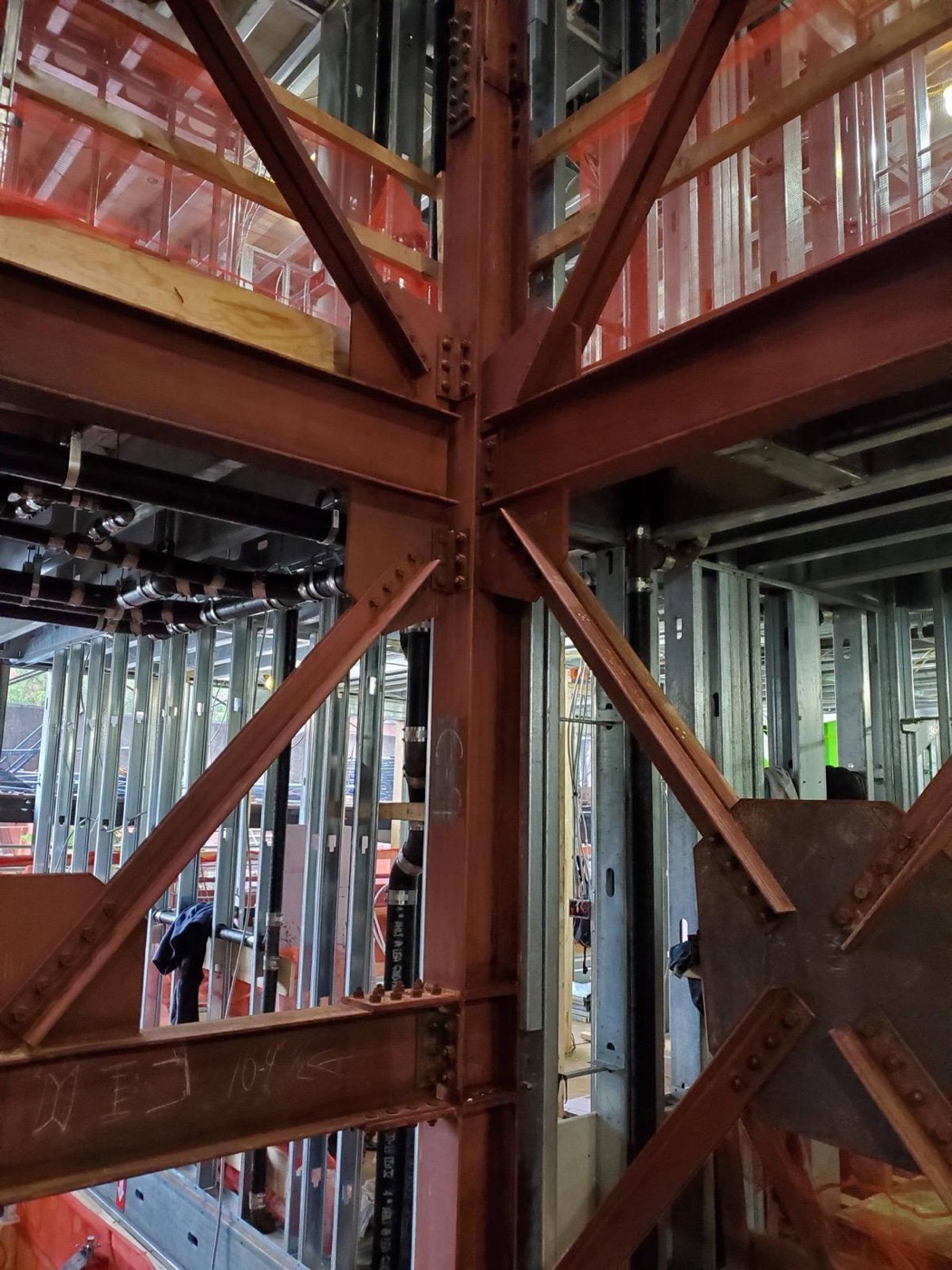 Bolted steel connection detail