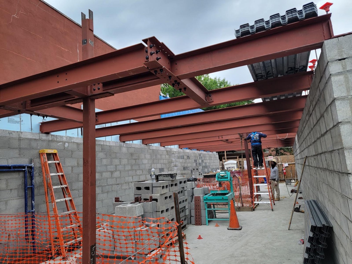 MQ Steel Corp overhead structural steel beam framing