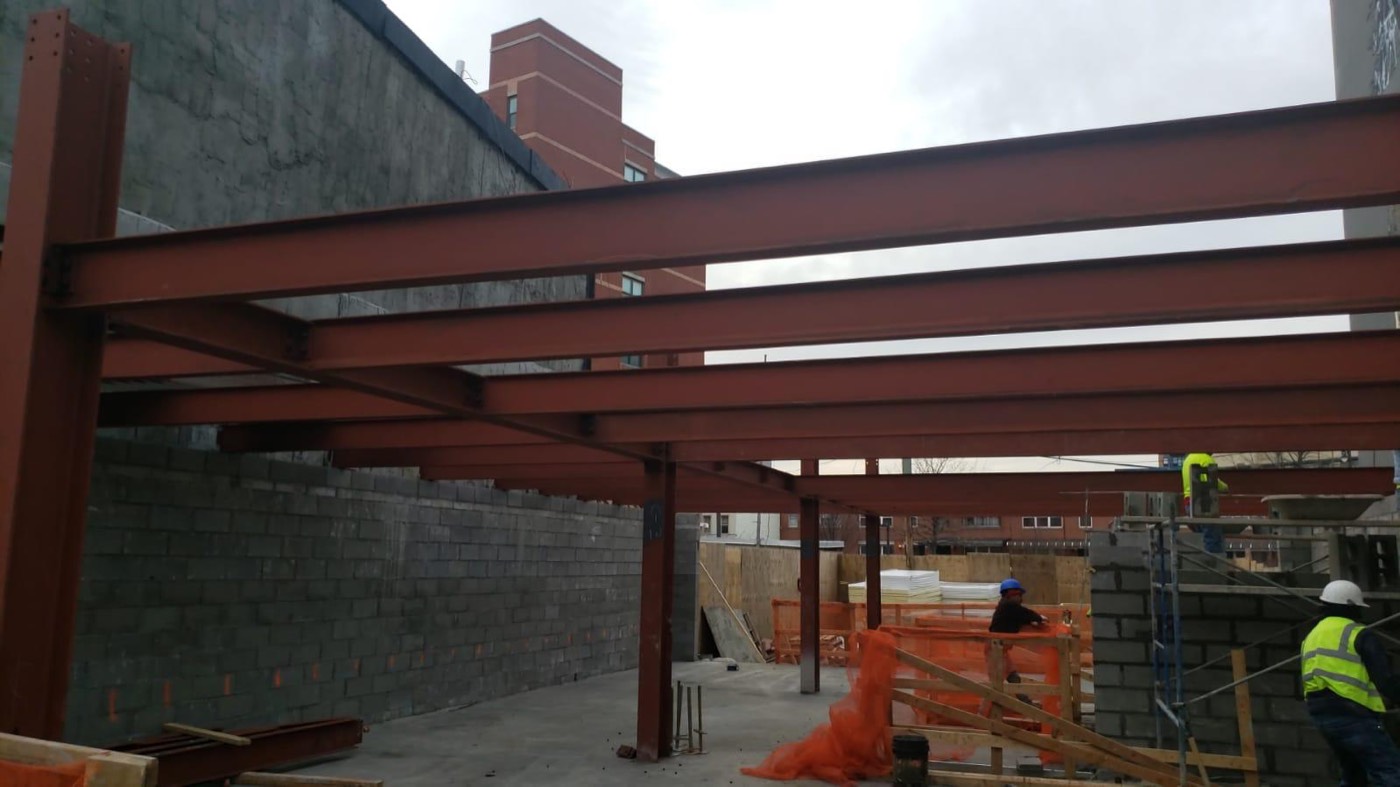 Structural steel canopy framing